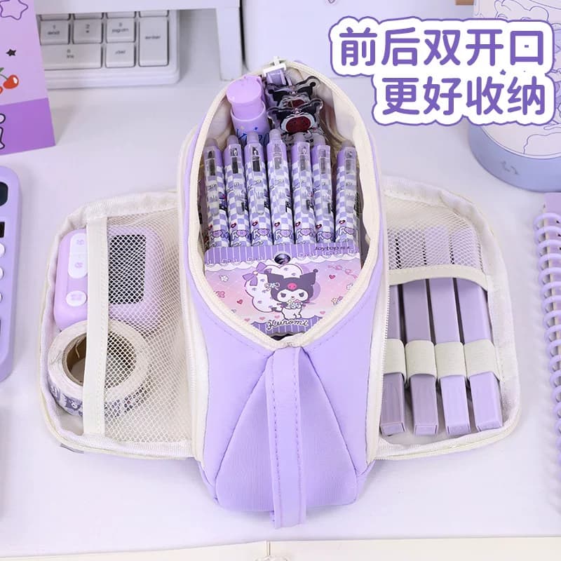 简约新品素简大开口多功能文具笔袋小学初高中大容量高颜值铅笔盒 - 缩略图3