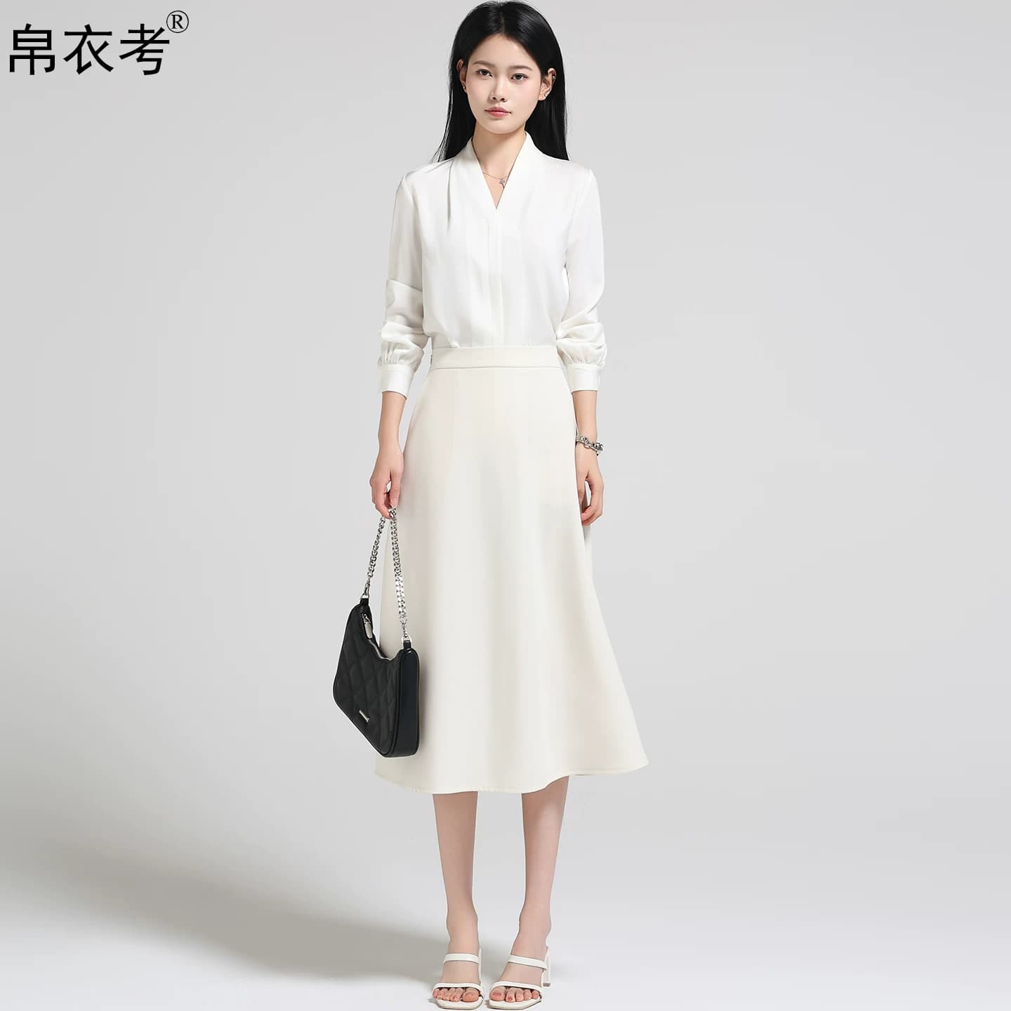 红色半身裙女春夏季新款高腰显瘦口袋松紧腰中长款简约职业a字裙 - 缩略图4
