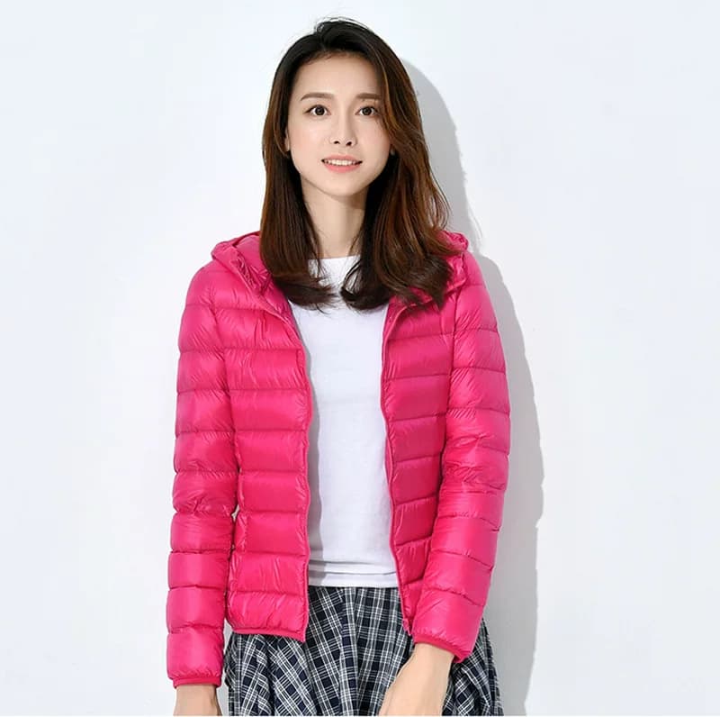 欧洲羽绒服女士2026新款短款轻薄加厚保暖修身韩版白鸭绒时尚外套 - 缩略图2