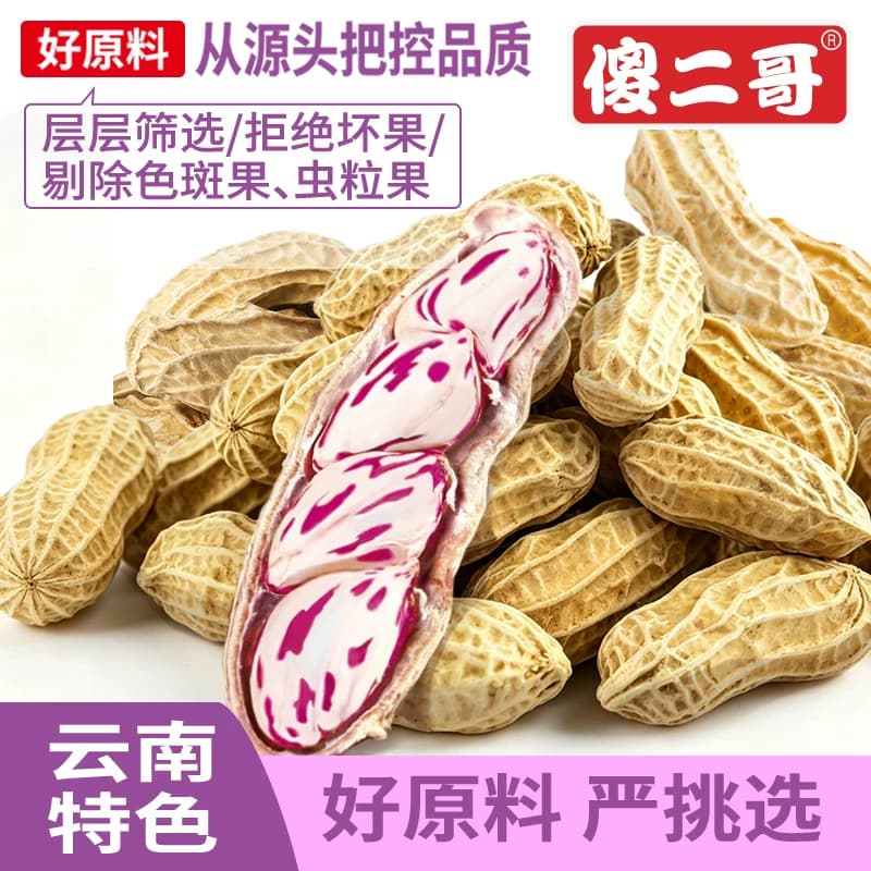 傻二哥云南七彩花生官方旗舰店新鲜原味咸干2026新货休闲零食带壳 - 缩略图2