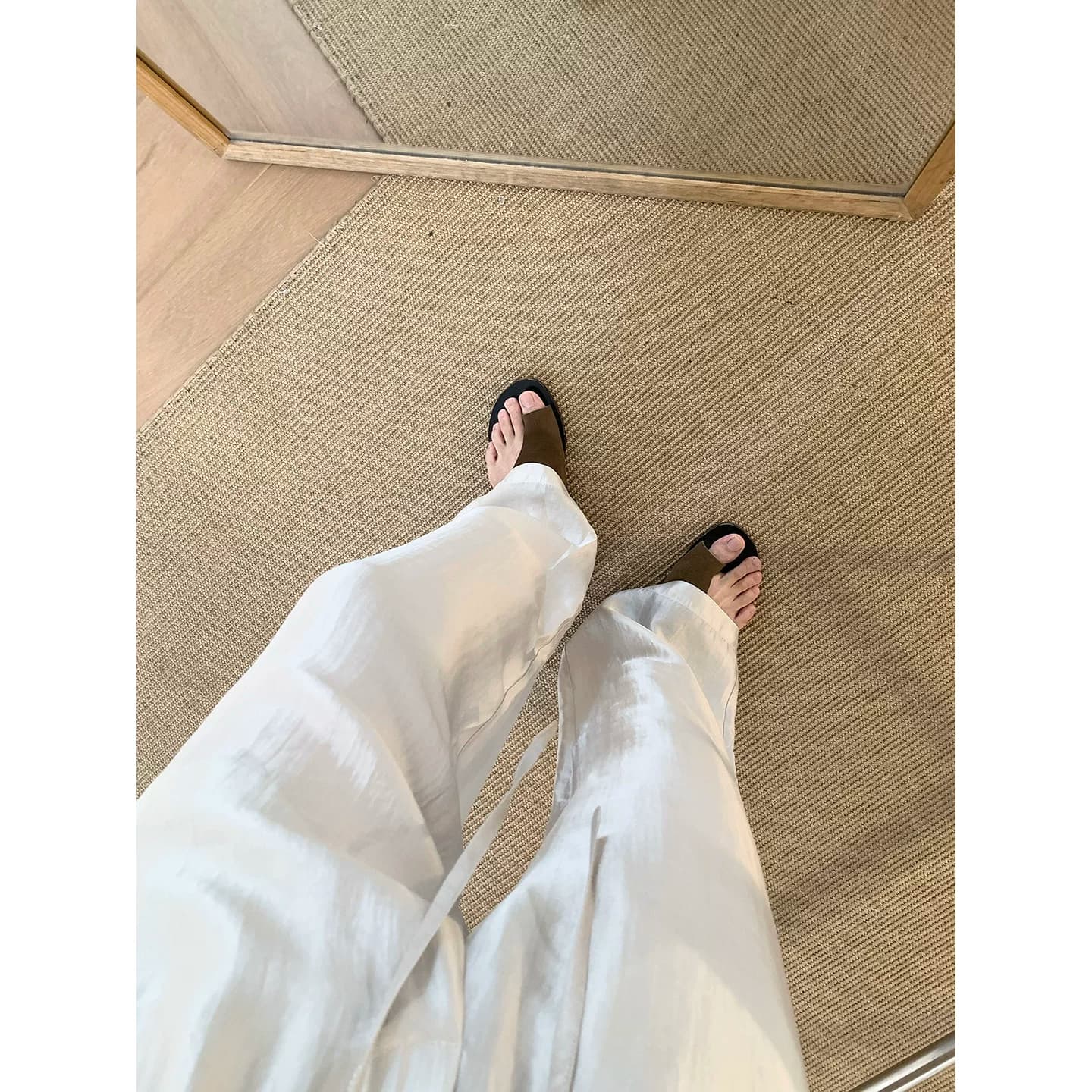 阿茶与阿古老钱风缎纱垂感休闲裤男夏季高级感宽松直筒百搭长裤 - 缩略图2