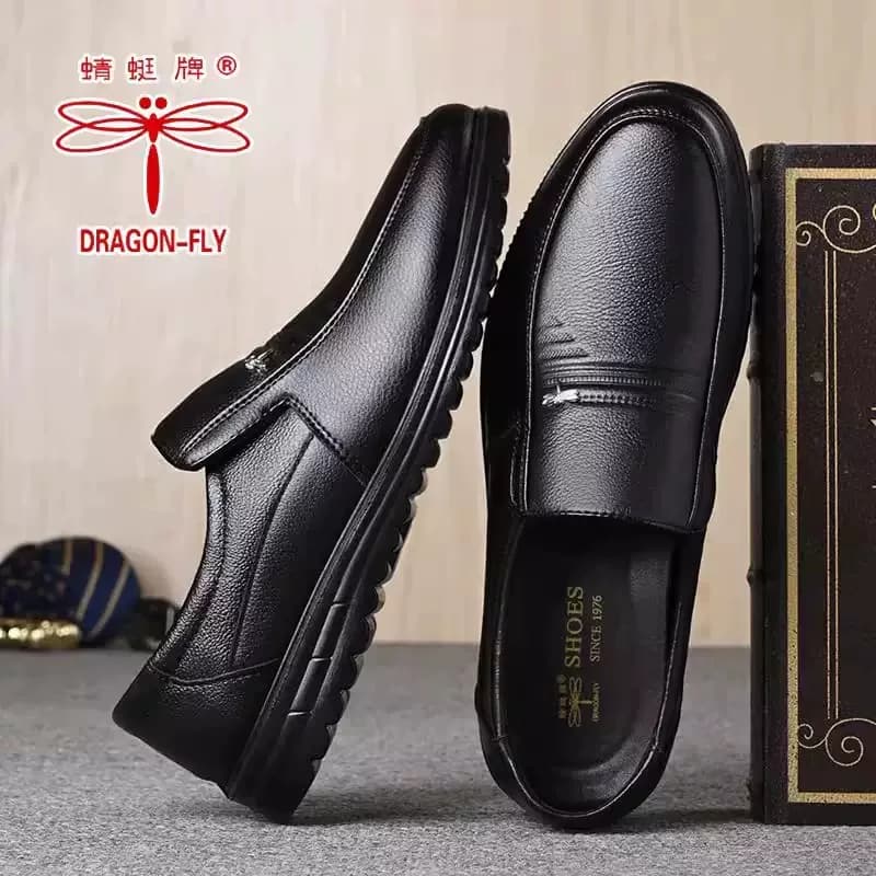 蜻蜓牌正品男士新款皮鞋商务休闲真皮透气防滑软底中老年爸爸鞋子 - 缩略图4