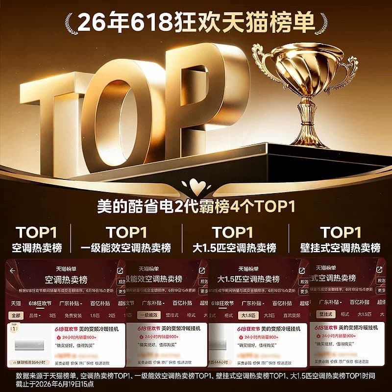 美的空调新一级能效家用大1匹1.5匹变频冷暖挂机2026款酷省电二代 - 缩略图2
