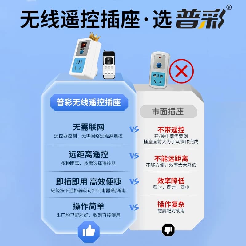 遥控开关220v家用水泵灯具智能远程遥控器电源大功率无线遥控插座 - 缩略图3