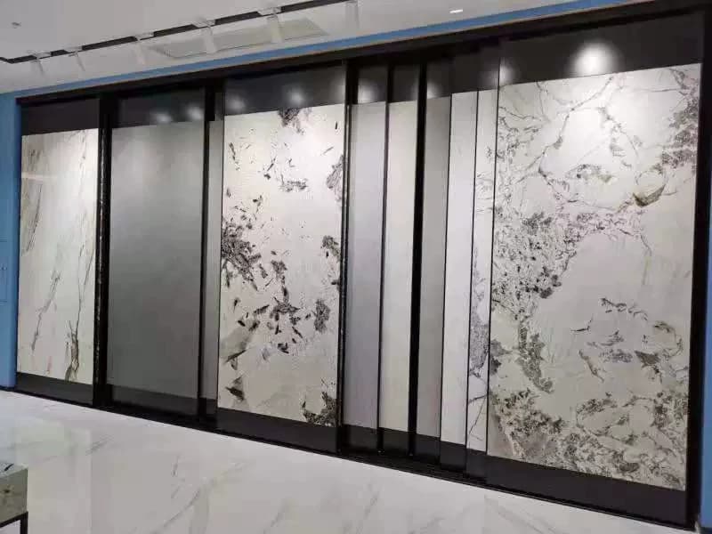 瓷砖岩板推拉展示架木地板陶瓷石材大板可调节宽度多功能立式展柜 - 缩略图2