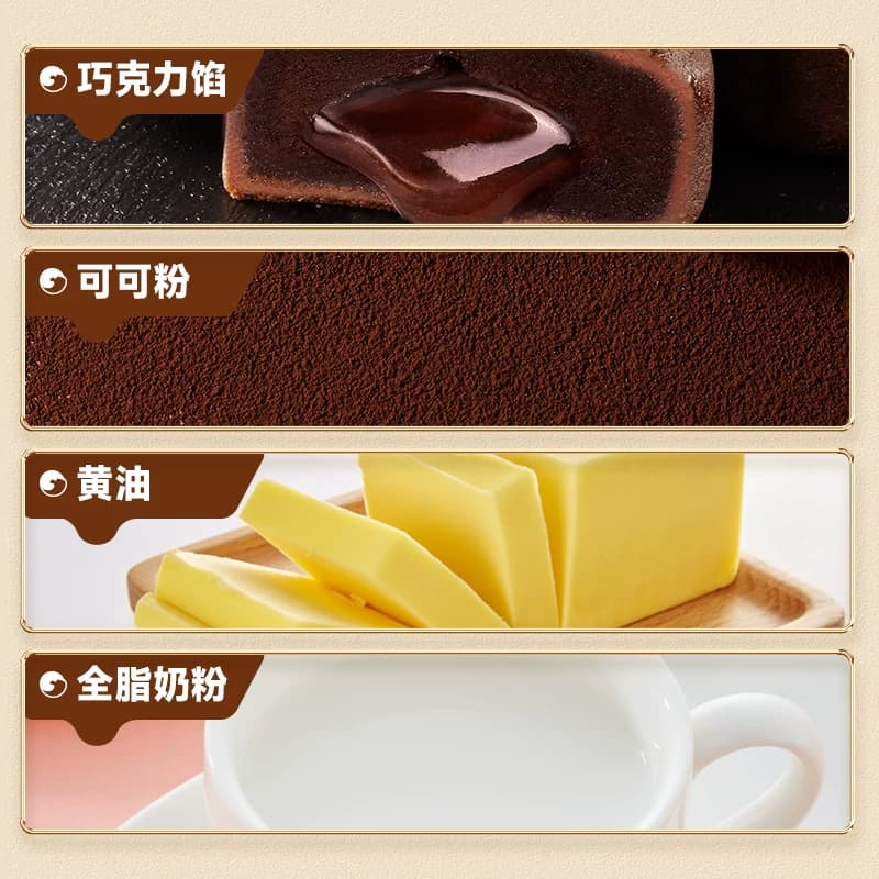 比比赞巧克力奶黄流心月饼蛋黄莲蓉月饼中秋节送礼零食品散装批发 - 缩略图5