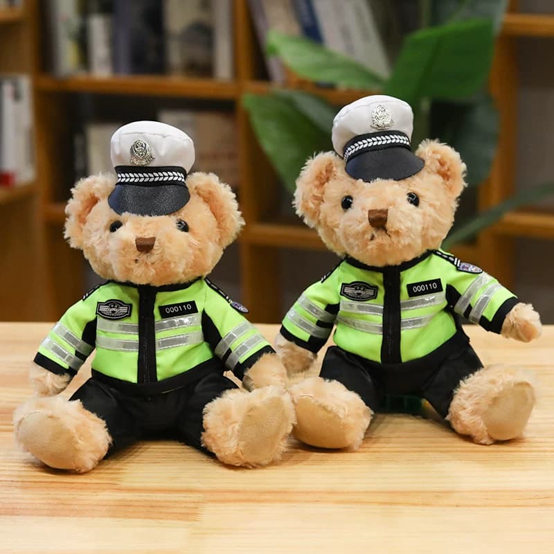 网红交警小熊玩偶公仔制服铁骑警察毛绒玩具定制宣传活动礼品批发 - 缩略图3