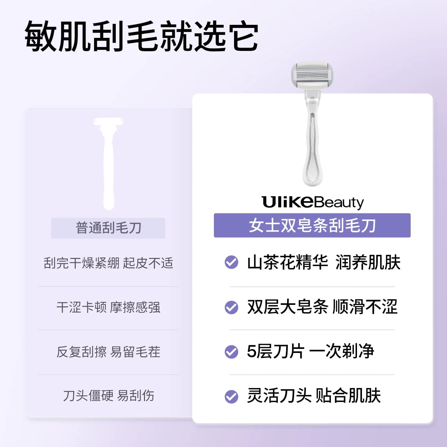 Ulike小贝壳刮毛刀女士私密剃毛刮腿毛腋毛除毛神器全身无痛脱毛 - 缩略图2