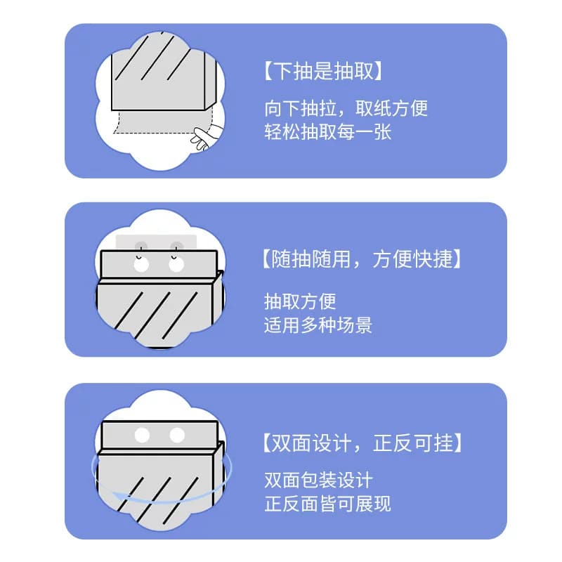 漫花挂式抽纸6提整箱原木餐巾纸实惠装厕用卫生纸加厚悬挂式纸巾 - 缩略图3