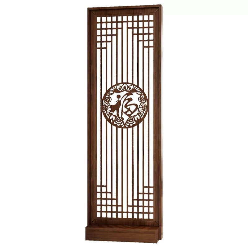 新中式入户屏风客厅木质玄关隔断柜酒店办公装饰架遮挡座屏玄关架 - 缩略图5