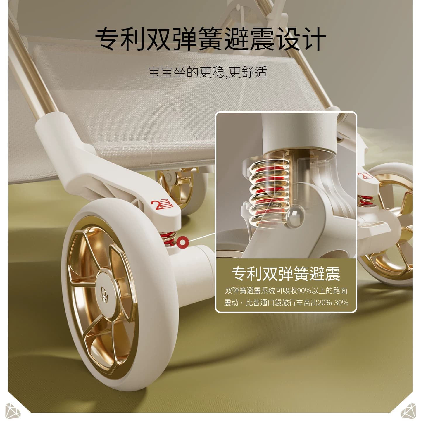 DearMom口袋推车罗马假日轻便避震登机婴儿车遛娃神器 - 缩略图3