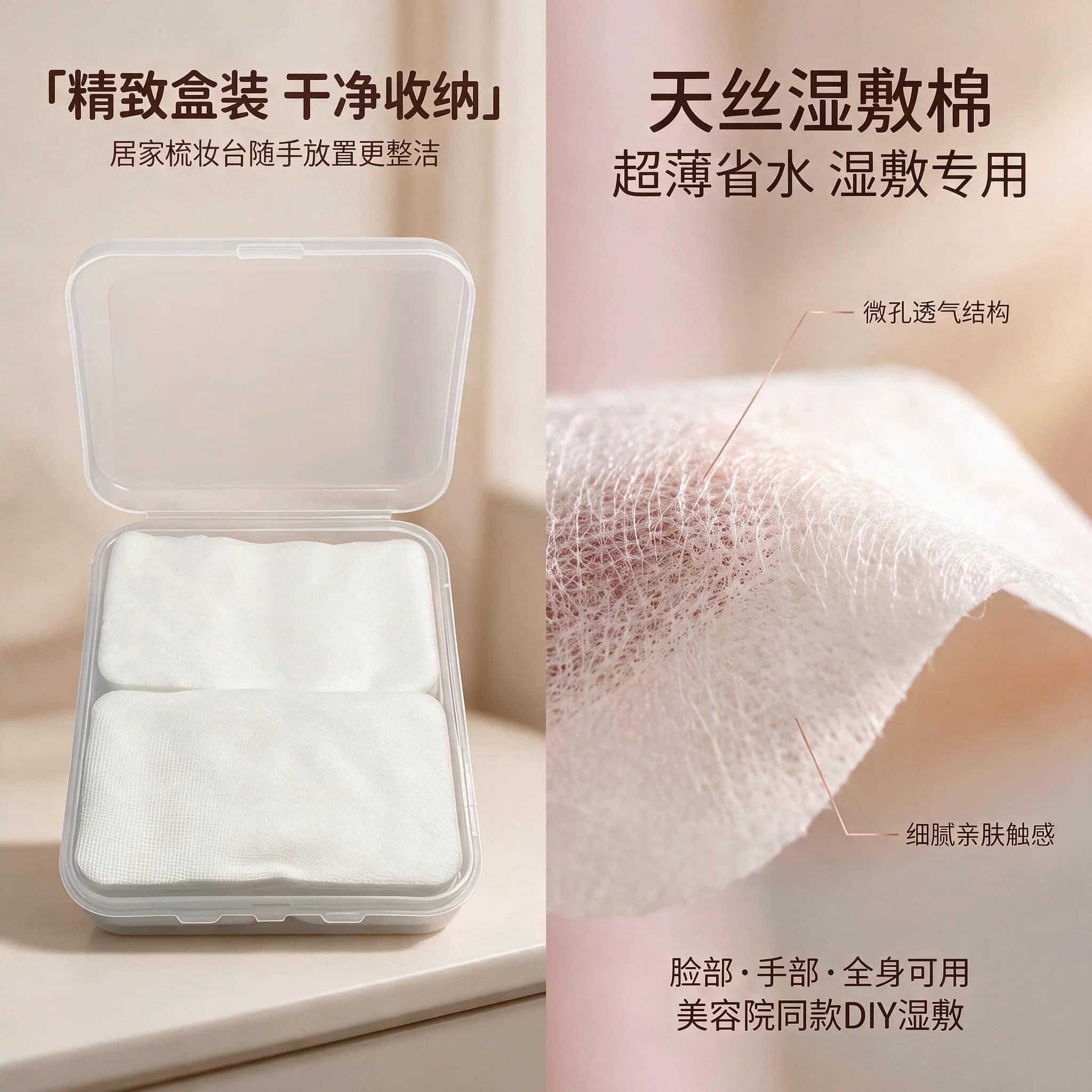 600片天丝超薄湿敷棉夜间补水棉片居家护肤水疗美容院面膜纸敷脸 - 缩略图5