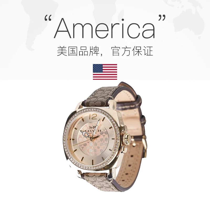 【自营】COACH /蔻驰百搭经典简约典雅卡其棕色复古老花手表石英 - 缩略图3
