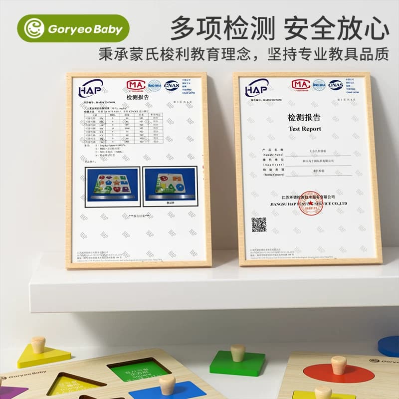 手抓板拼图蒙氏早教1一2岁儿童宝宝嵌板积木形状颜色配对益智玩具 - 缩略图5
