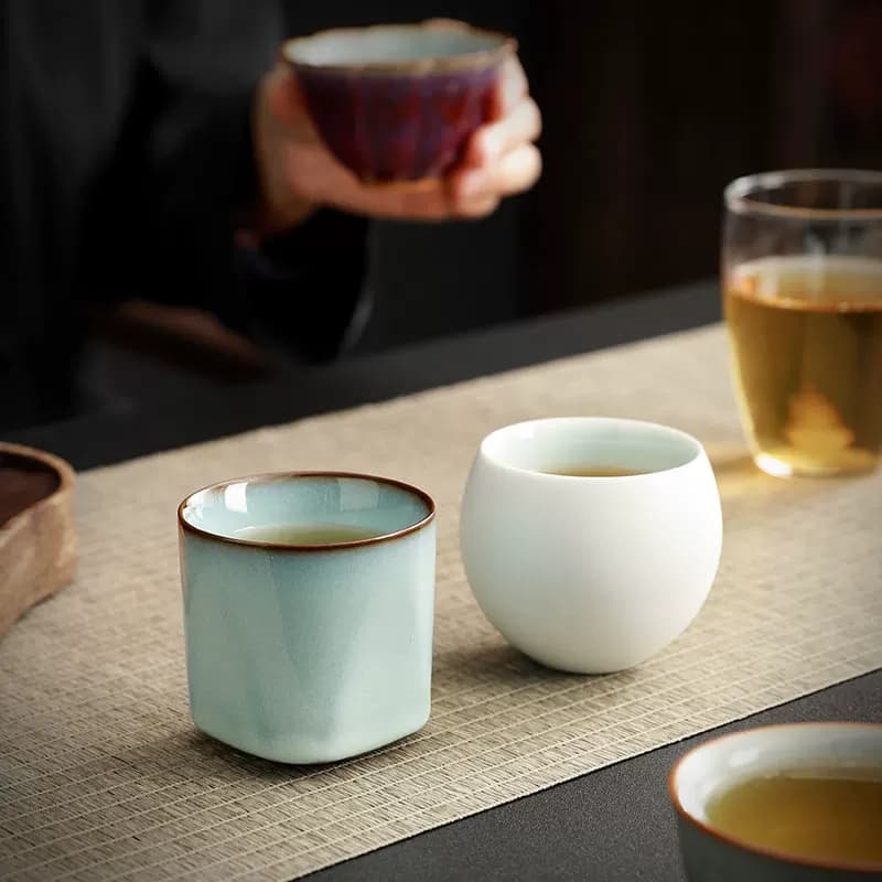 国潮文创五大名窑功夫茶具茶杯套装陶瓷主人杯高档茶盏茶碗伴手礼 - 缩略图3