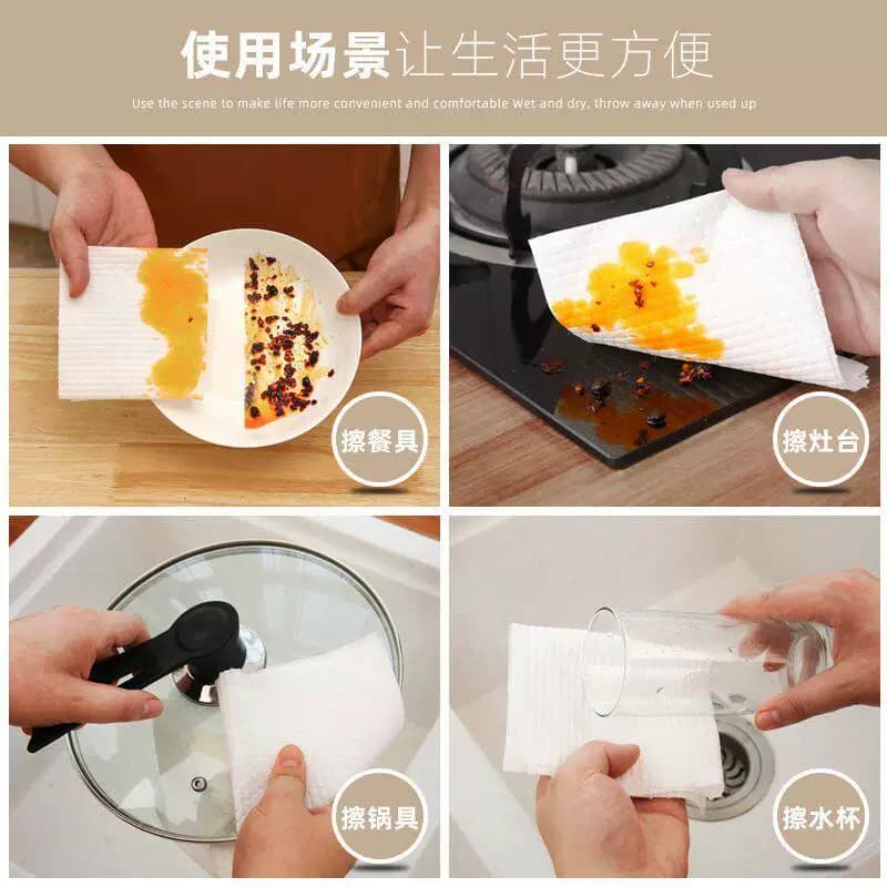 懒人抹布干湿两用厨房吸水专用纸家用清洁用纸不沾油一次性洗碗布 - 缩略图4