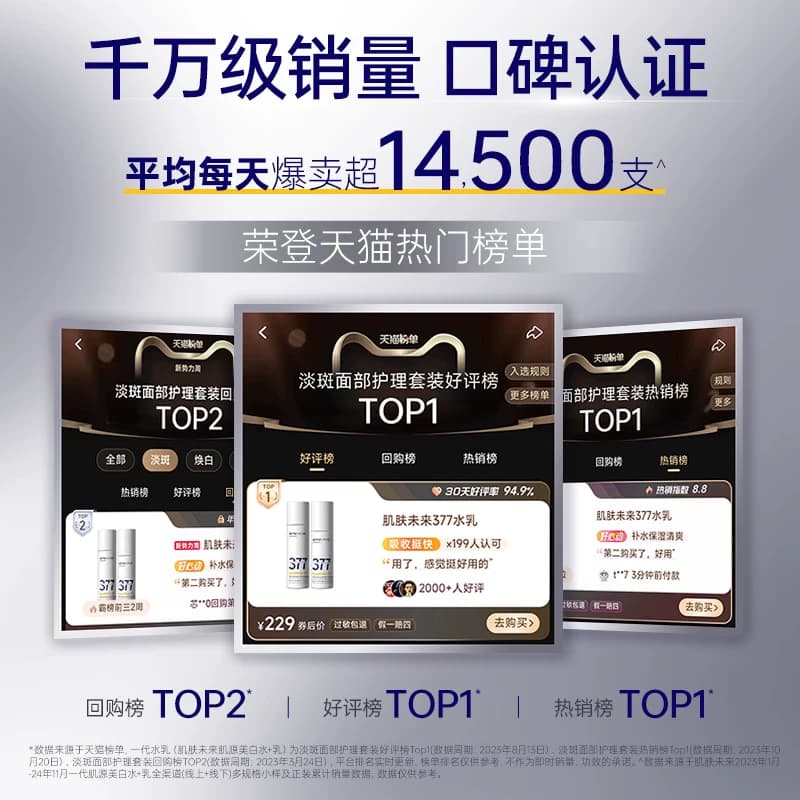 肌肤未来二代377水乳套装补水保湿美白提亮祛斑淡化痘印熬夜护肤 - 缩略图5