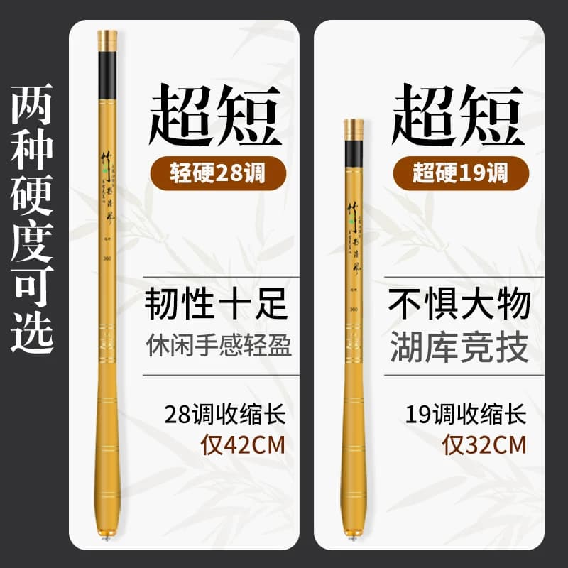 迷你鱼竿超短节小手竿套装便携式超轻超硬鲫鱼鳑鲏钓虾袖珍溪流竿 - 缩略图5