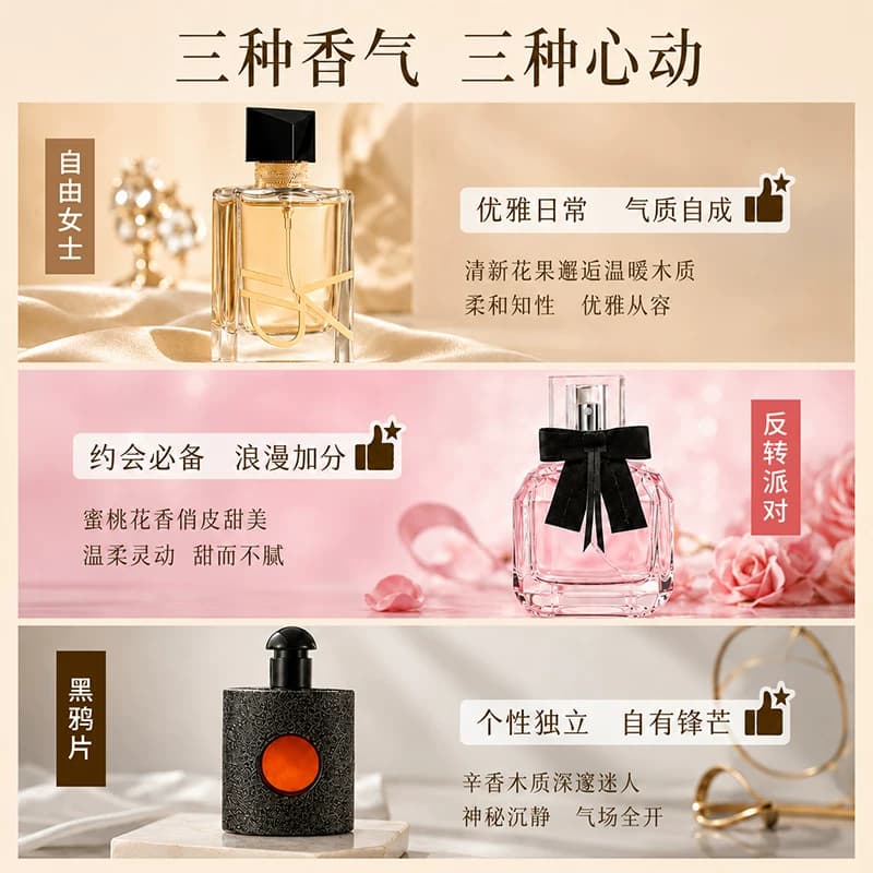 香水礼盒自由之水女士香氛七夕节送女友礼物学生送闺蜜生日礼物E3 - 缩略图3