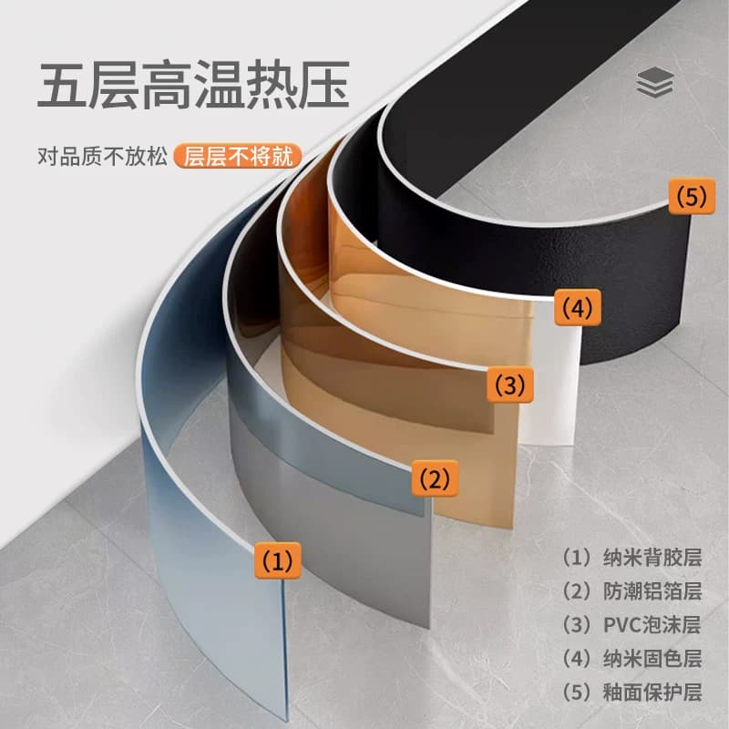踢脚线自粘pvc地脚线家用墙角贴脚线防水墙贴瓷砖踢脚板腰线护边 - 缩略图4