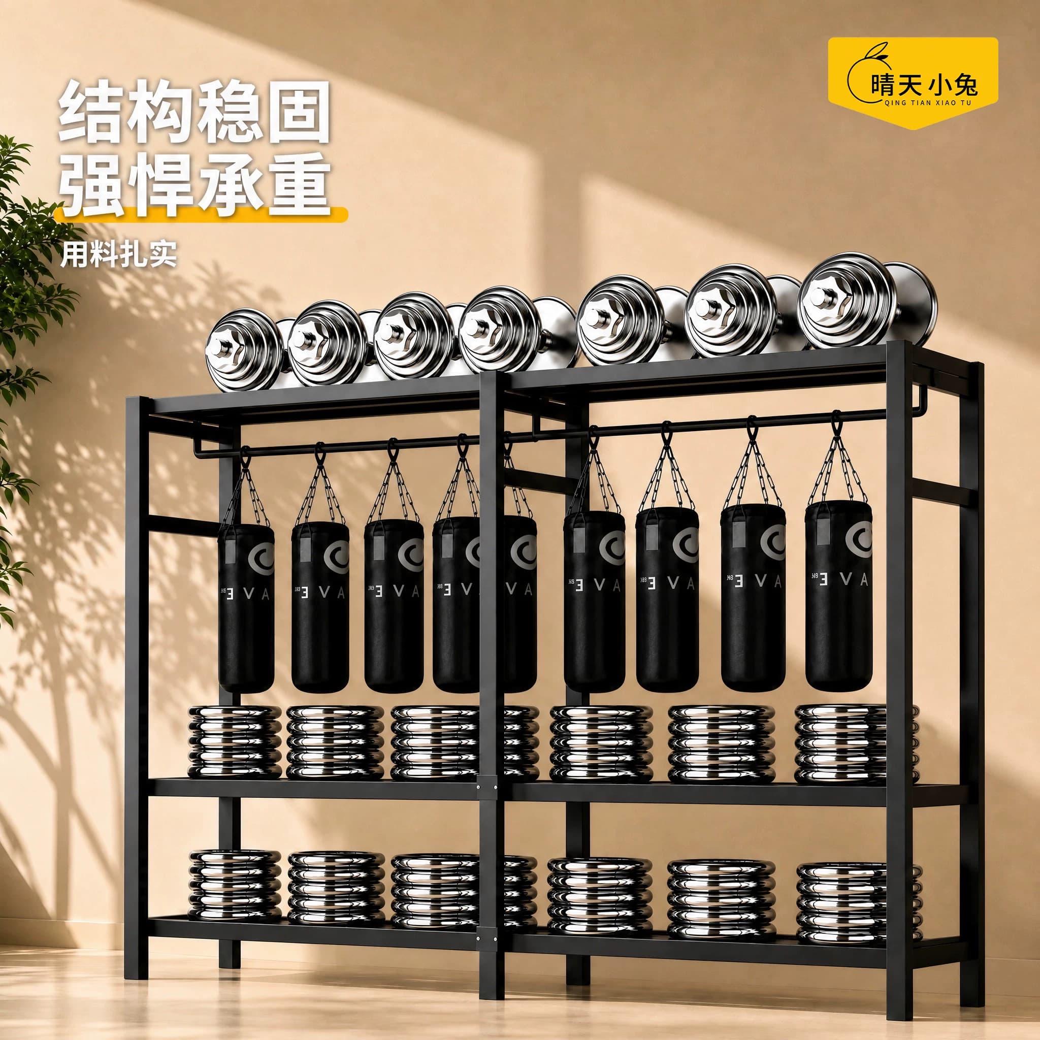 简易布衣柜卧室家用新款一体式免安装出租房用加粗全钢架结实耐用 - 缩略图4