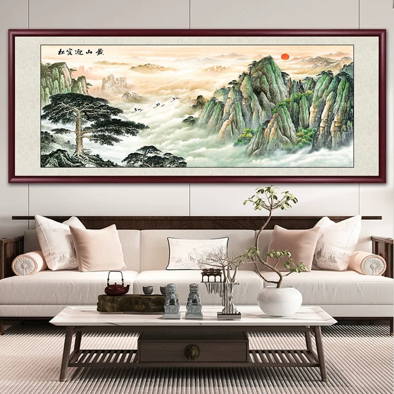 宝地福居聚宝盆山水画国画客厅挂画沙发背景墙装饰画办公室靠山图 - 缩略图4