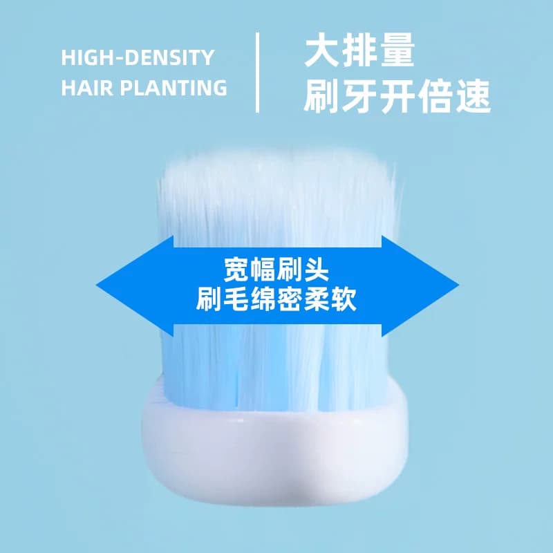 成人宽头77孔加长款牙刷家庭通用情侣款式早八打工人软毛刷单支装 - 缩略图4