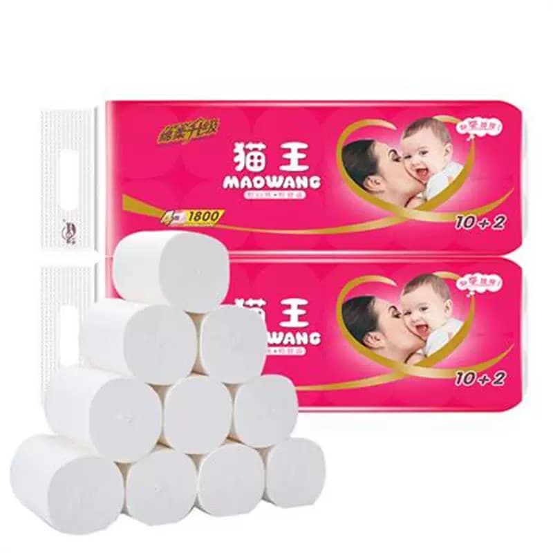 猫王卫生纸纸巾家用实惠装无芯卷纸厕所纸家用手纸1800g实芯卷纸 - 缩略图5
