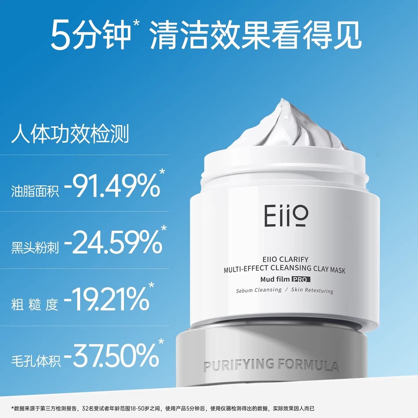 eiio清洁泥膜去黑头清洁收缩毛孔白泥面膜奕沃官方正品旗舰店 - 缩略图4