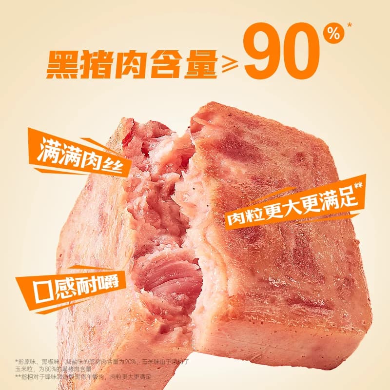 锋味派黑猪午餐肉独立单包装罐头三明治专用火腿片装儿童早餐即食 - 缩略图3