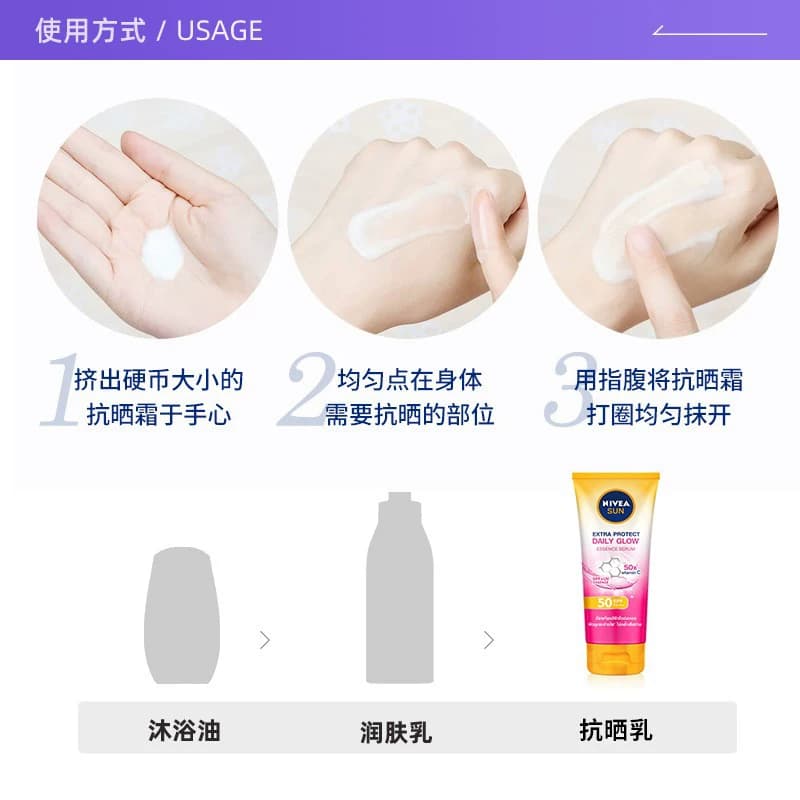 【自营】Nivea妮维雅防晒霜SPF50户外清爽高倍防紫外线180ml清透 - 缩略图4