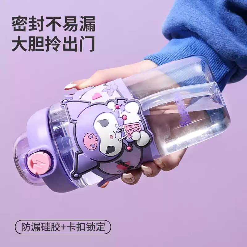MINISO名创优品三丽鸥弹盖缤纷太空杯650mL可爱塑料杯挂绳大耳狗 - 缩略图4