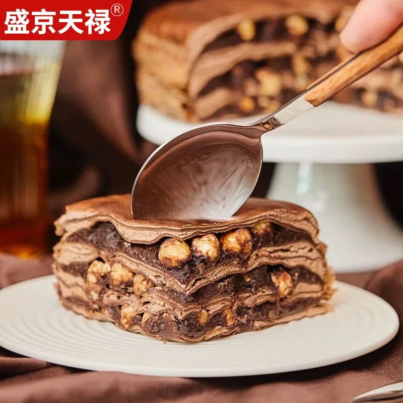 盛京天禄动物奶油巧克力千层榛子蛋糕日式糕点生巧熔岩400g甜品 - 缩略图5