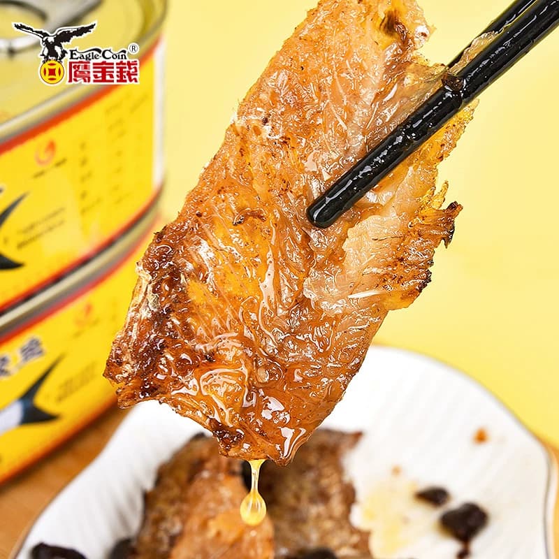 鹰金钱豆豉鲮鱼罐头经典227g下饭菜开盖即食鱼肉熟食速食广东特产 - 缩略图2