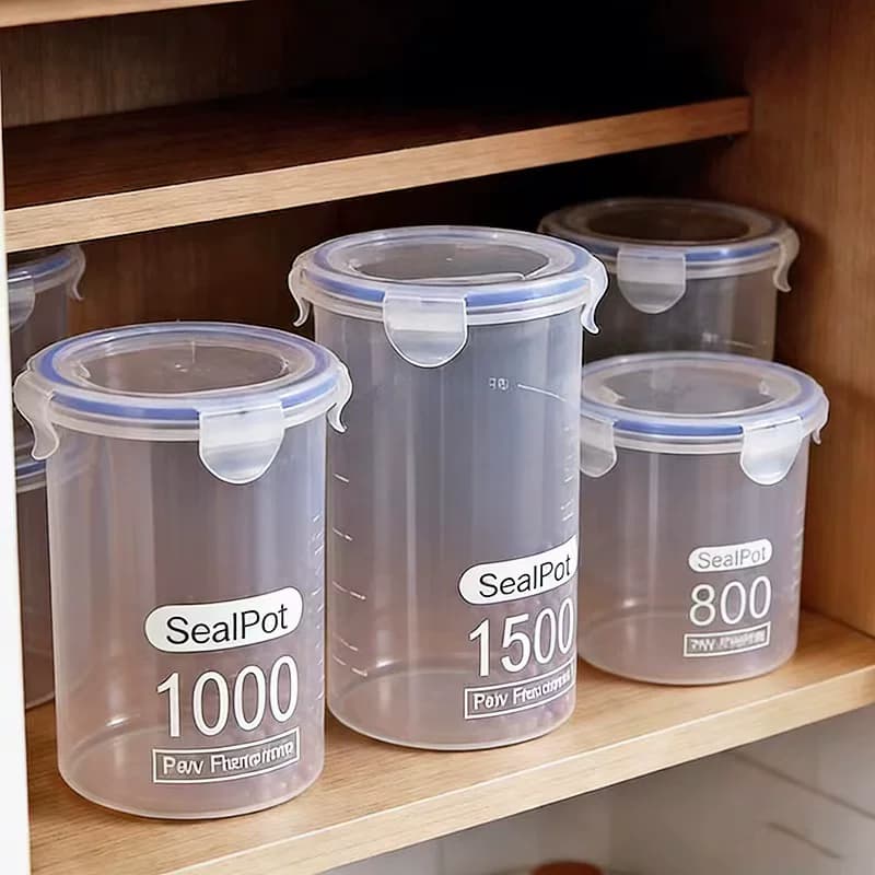 塑料密封罐便携冰箱收纳储物罐600ml - 缩略图4
