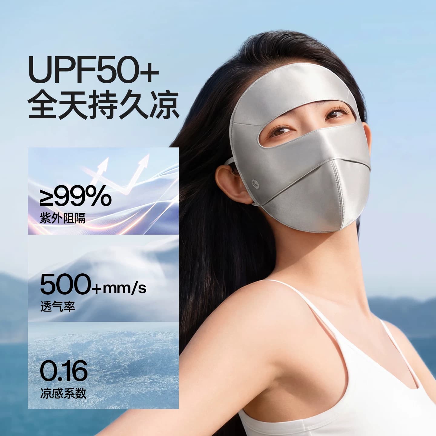 小野和子真丝防晒面罩全脸防紫外线遮阳100%桑蚕丝医美口罩脸基尼 - 缩略图2