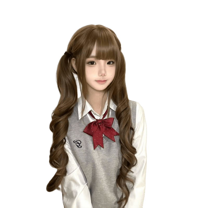 【可扎好双马尾发货】纤韵佳人假发女长发Lolita80cm蜜茶色长卷发 - 缩略图4