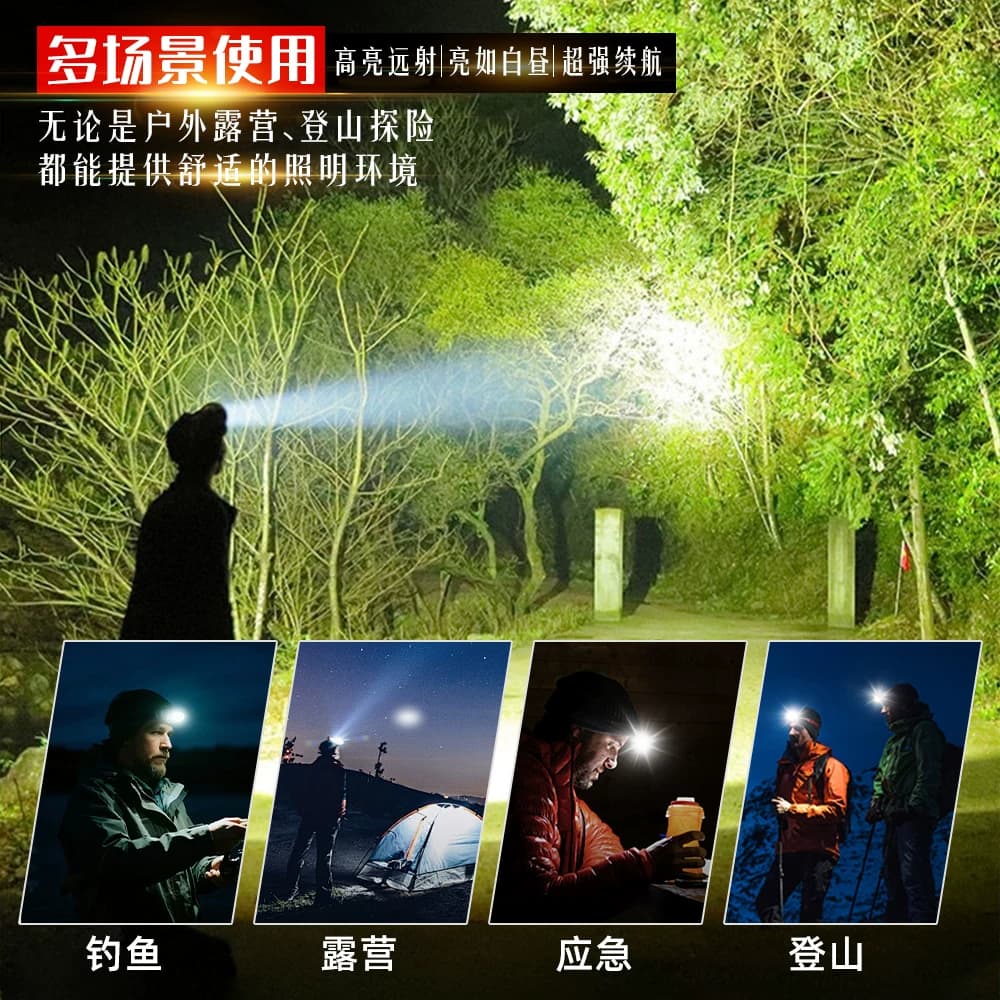 超亮潜水专用头灯头戴式手电筒户外赶海深海水下灯专业级防水 - 缩略图5