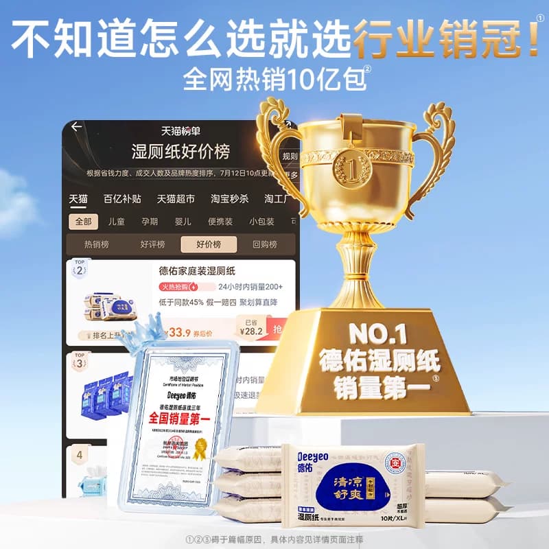 德佑高端湿厕纸护理型厕所湿厕纸男士专用湿厕巾湿纸巾洁厕湿巾 - 缩略图5