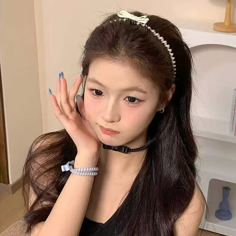 蝴蝶结电话线发圈发箍2026新款高级感扎头发发绳甜美百搭发带头饰 - 缩略图2