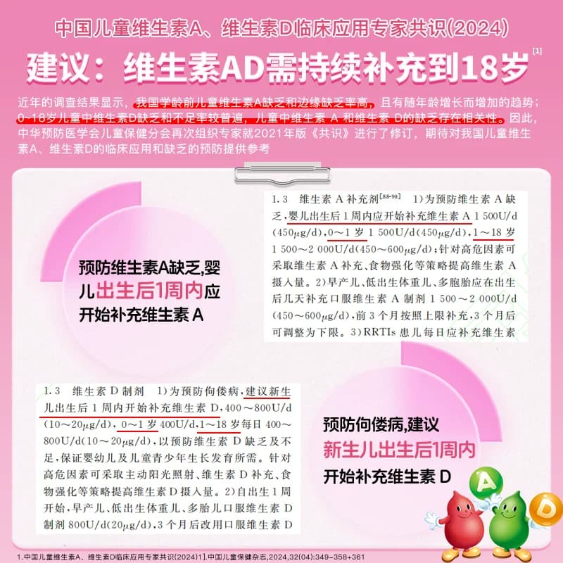 金伊可新维生素AD滴剂90粒一岁以上儿童婴幼儿专用dha藻油营养包 - 缩略图2