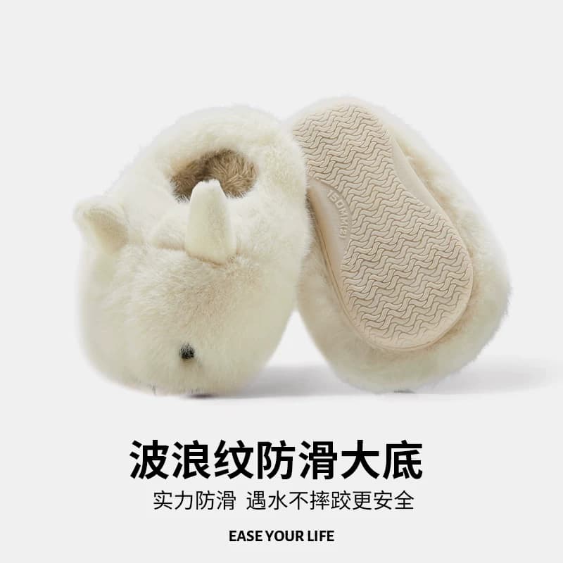 朴西宝宝棉拖鞋新款秋冬季保暖卡通可爱女孩室内防滑儿童毛毛鞋男 - 缩略图3