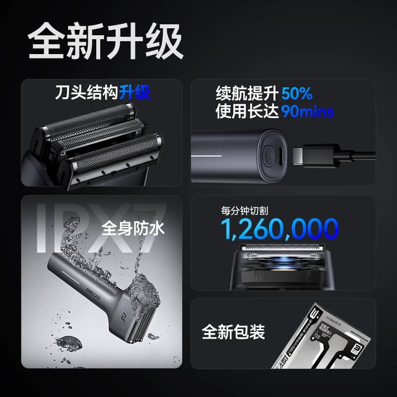 酷博往复式电动剃须刀男士2026新款刮胡刀不留黑点小巧便携胡须刀 - 缩略图3