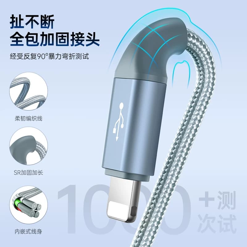 罗马数据线三合一充电线器头一拖三快充仕车载3.5A三头Typec安卓多头多功能手机适用苹果17华为iPhone15通用 - 缩略图4