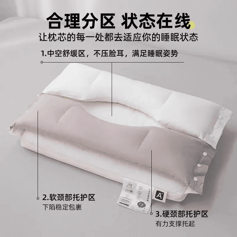 二合一护颈美颜枕牵引枕不压脸不压耳枕头单人枕芯家用午休枕 - 缩略图4