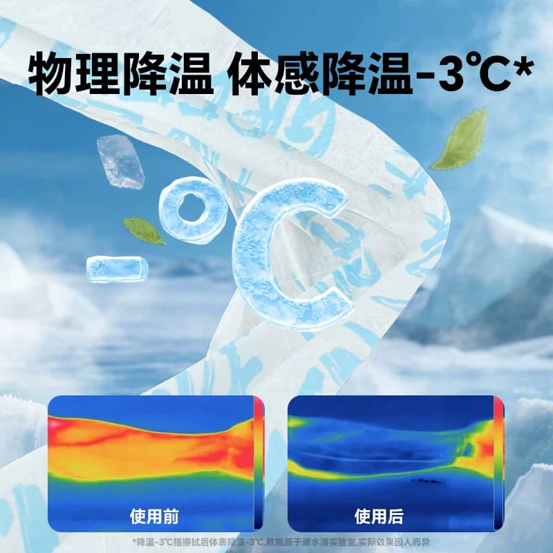 湖水清降温湿巾夏季垂钓降温毛巾钓鱼专用清爽凉感提神湿巾冰巾 - 缩略图2
