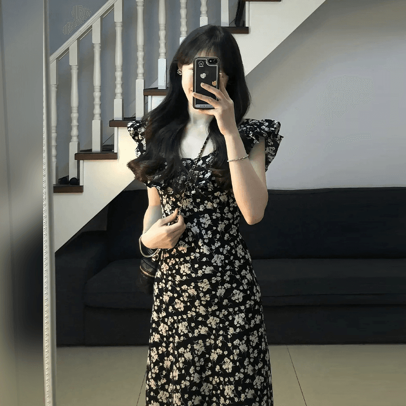 BY 2026夏季法式绝美连衣裙女气质收腰长裙茶歇裙 - 缩略图5