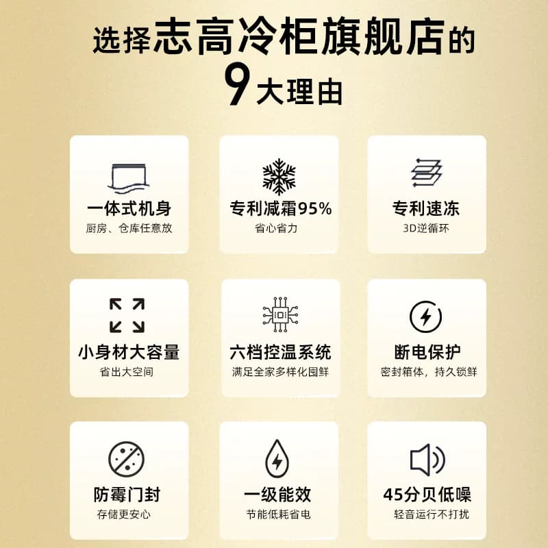 志高一级能效小冰柜家用小型全冷冻冷藏两用迷你节能无霜商用冷柜 - 缩略图3
