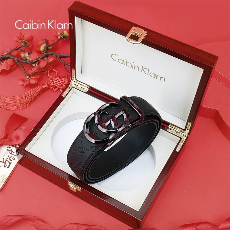 Caibin Klarn皮带男2026新款真皮男士腰带百搭纯牛皮裤带男自动扣 - 缩略图3