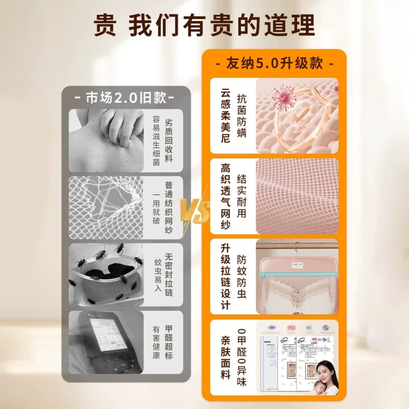袜子内衣收纳挂袋悬挂式内裤网兜衣柜学生宿舍收纳神器置物包衣物 - 缩略图2